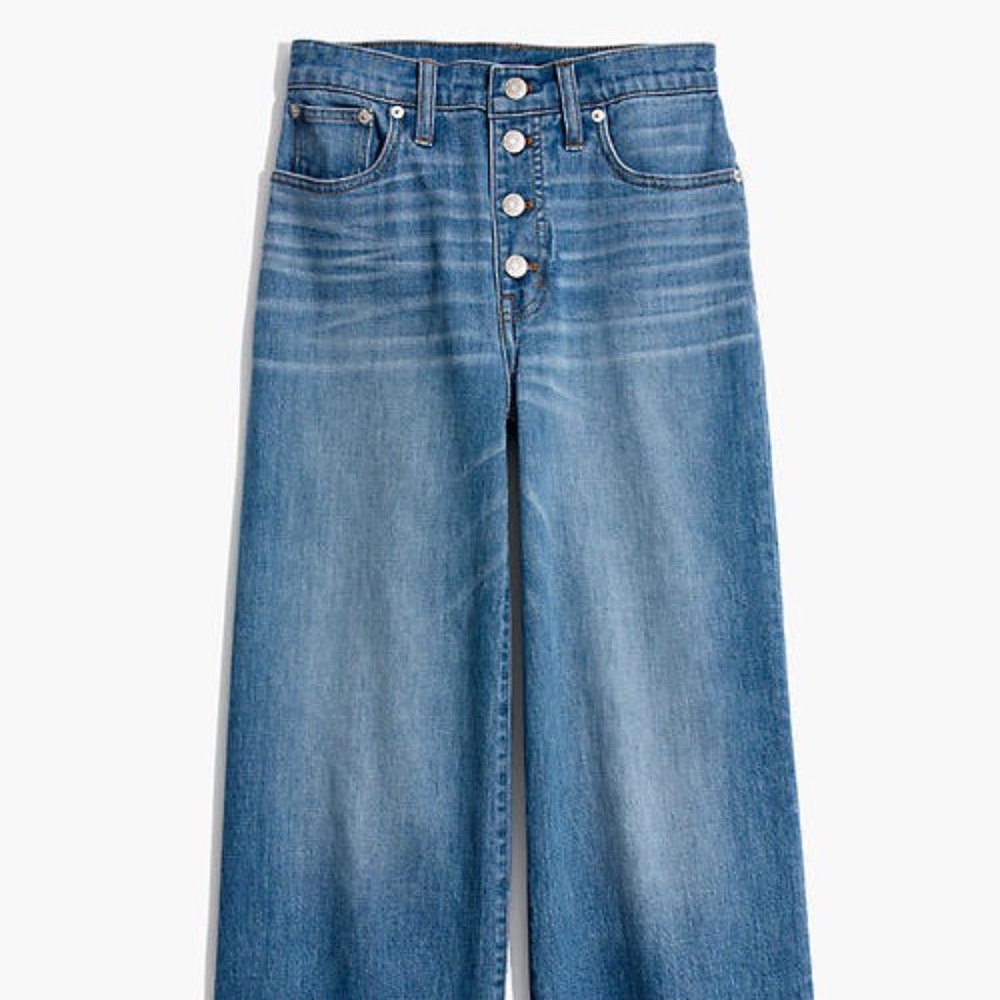 Madewell Wide-Leg Crop Jeans: Button-Front Edition